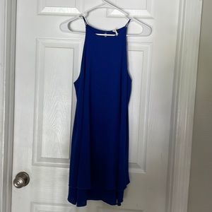 Royal blue high neck dress